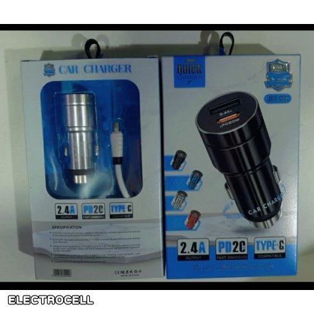 Cargador de auto quick 2.4a con entrada tipoc
