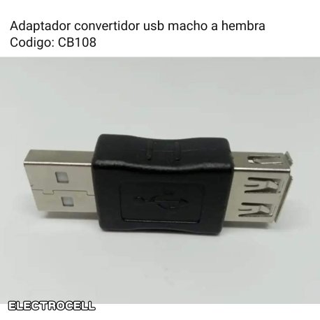 Adaptador convertidor usb macho a hembra 