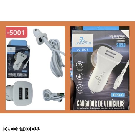 cargador de auto tipoc legatus lc-5001